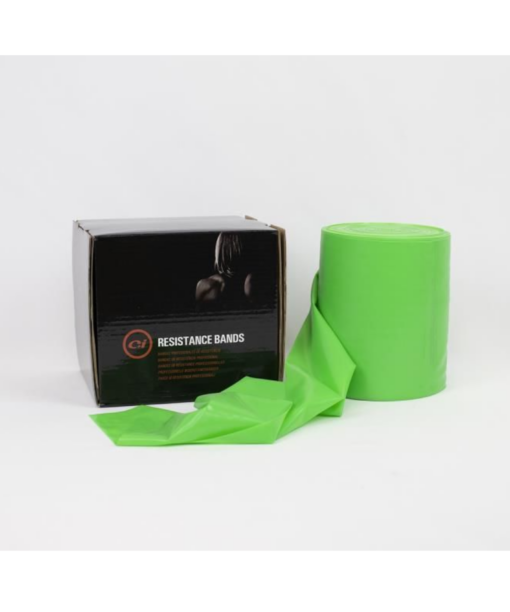 Rollo de banda elástica 25mts VERDE (resistencia baja)