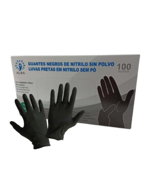 Guantes de nitrilo 100 uds (negros)