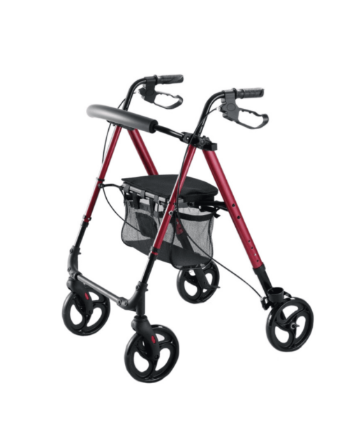 Rollator de aluminio con asiento, ruedas y altura regulable