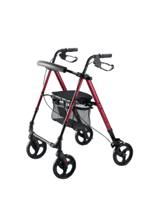 Rollator de aluminio con asiento, ruedas y altura regulable