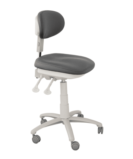 SWAY taburete con respaldo, asiento tipo silla de montar 3 palancas para regular la altura, el respaldo y la inclinación del asiento