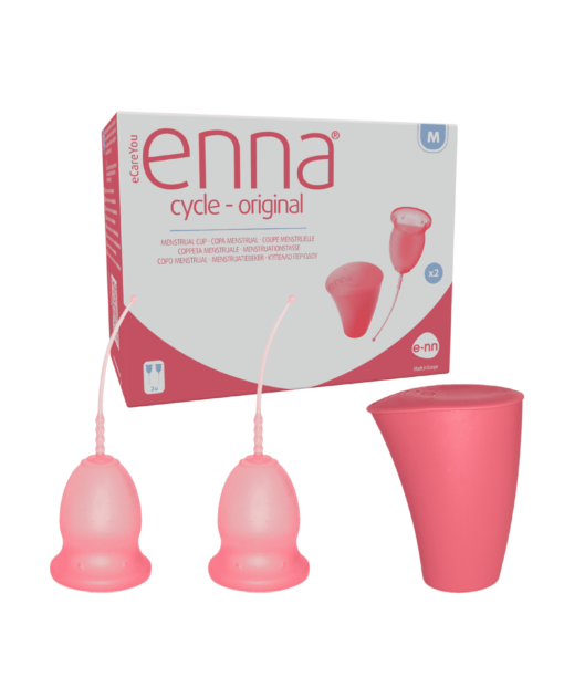 ENNA CYCLE ORIGINAL copa menstrual suave y flexible (Kit de 2 copas + ENNA box)