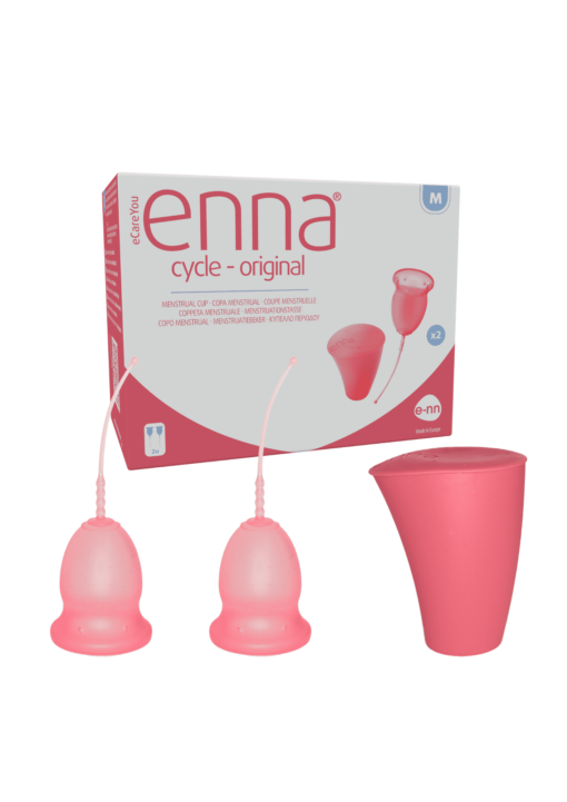 ENNA CYCLE ORIGINAL copa menstrual suave y flexible (Kit de 2 copas + ENNA box)