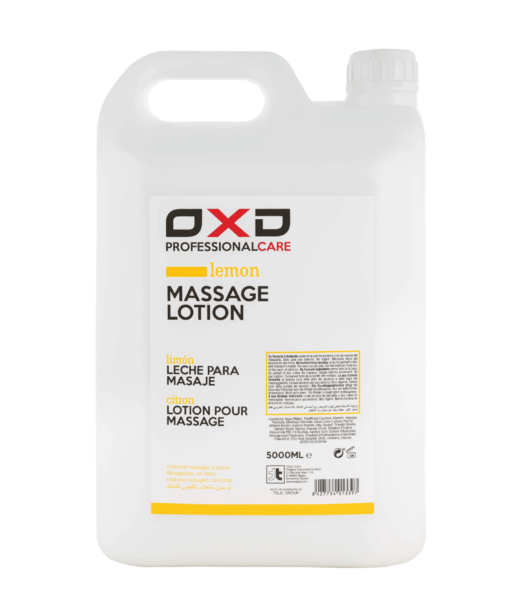 Leche para masaje con limón de textura ligera OXD 5000 ml + dispensador