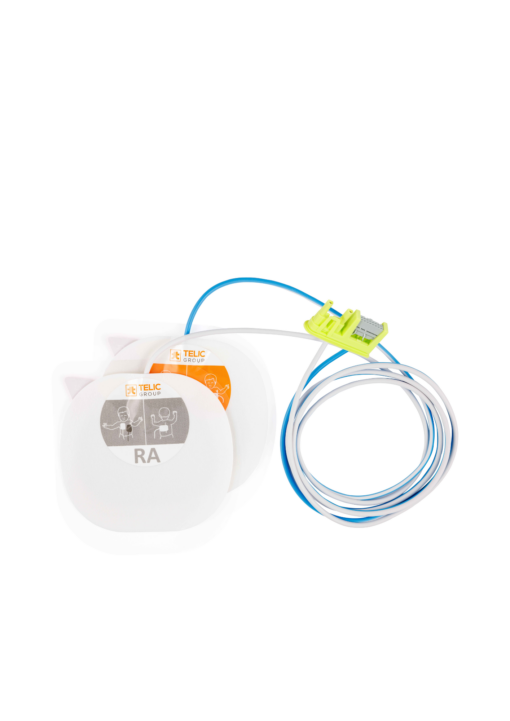 Electrodo para desfibrilación Desfi-Dormo EDC-P190 pediátrico con cable y conector compatible con equipos Zoll, modelo X Series